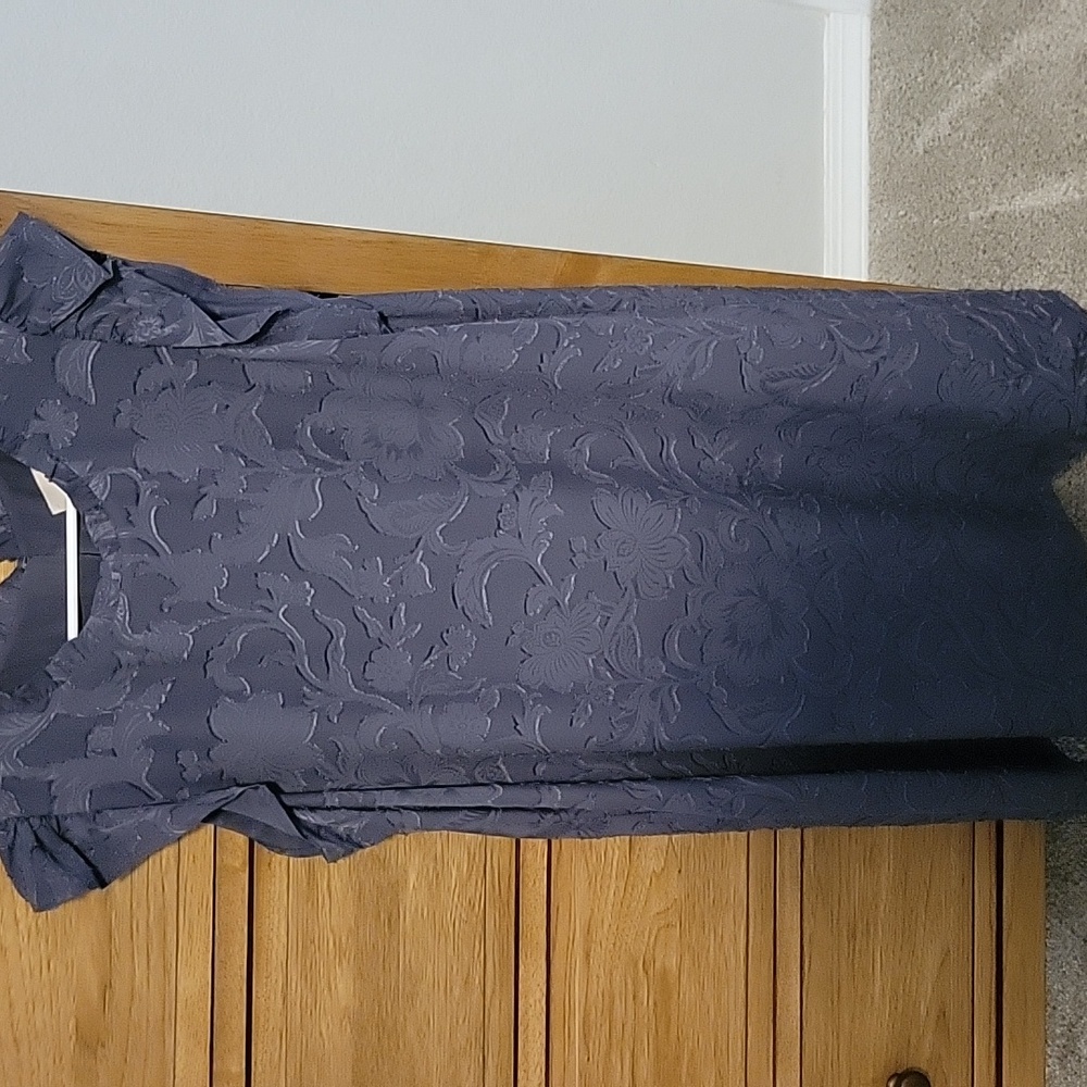 LOFT Textured Navy Dress